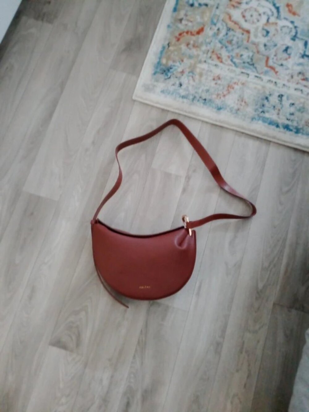 Polène Tonca Burgundy Leather Crossbody Bag